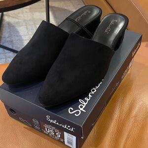 Splendid Black Suede Mules